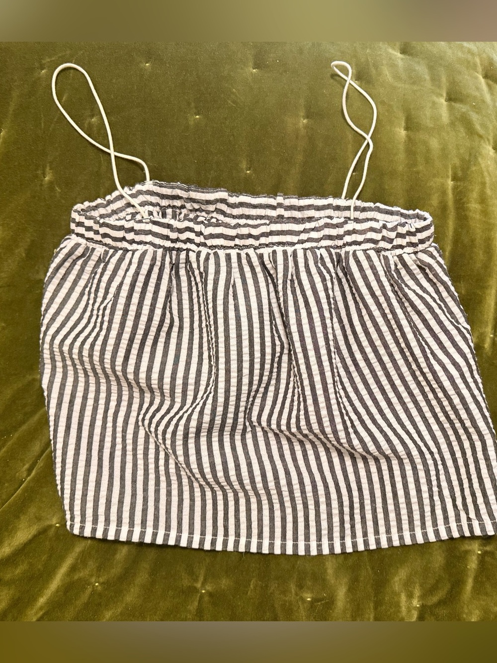 Hurley Black & White Striped Mini Skirt